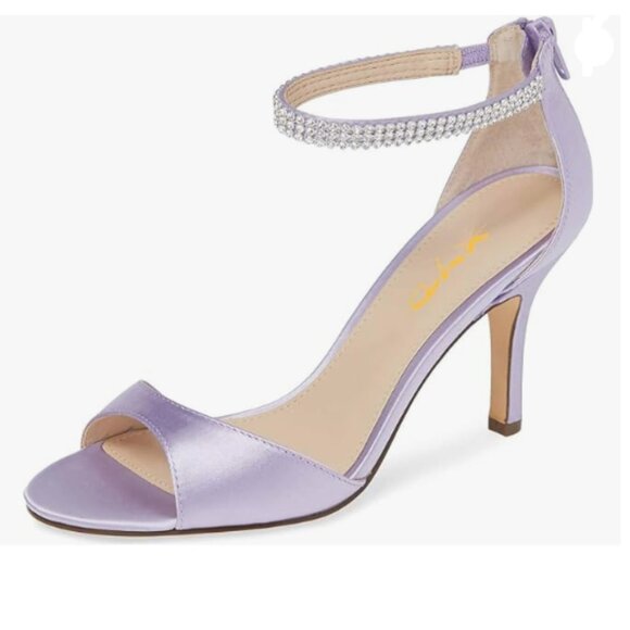 XYD Shoes - XYD Lavender Open Toe Rhinestones Ankle Strap Sandals High Heel Bridal Shoes